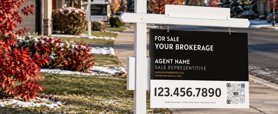 For Sale sign with QR code