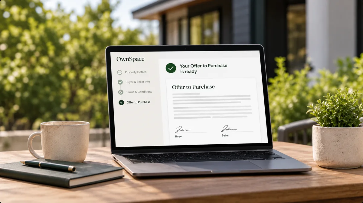 Offer to Purchase ready to sign on a laptop