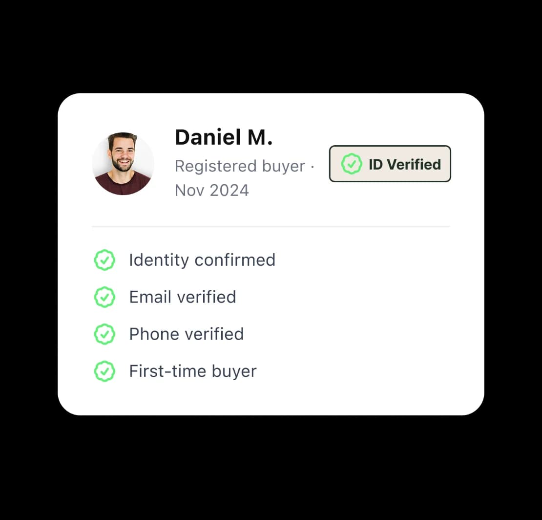Verified listing with badge