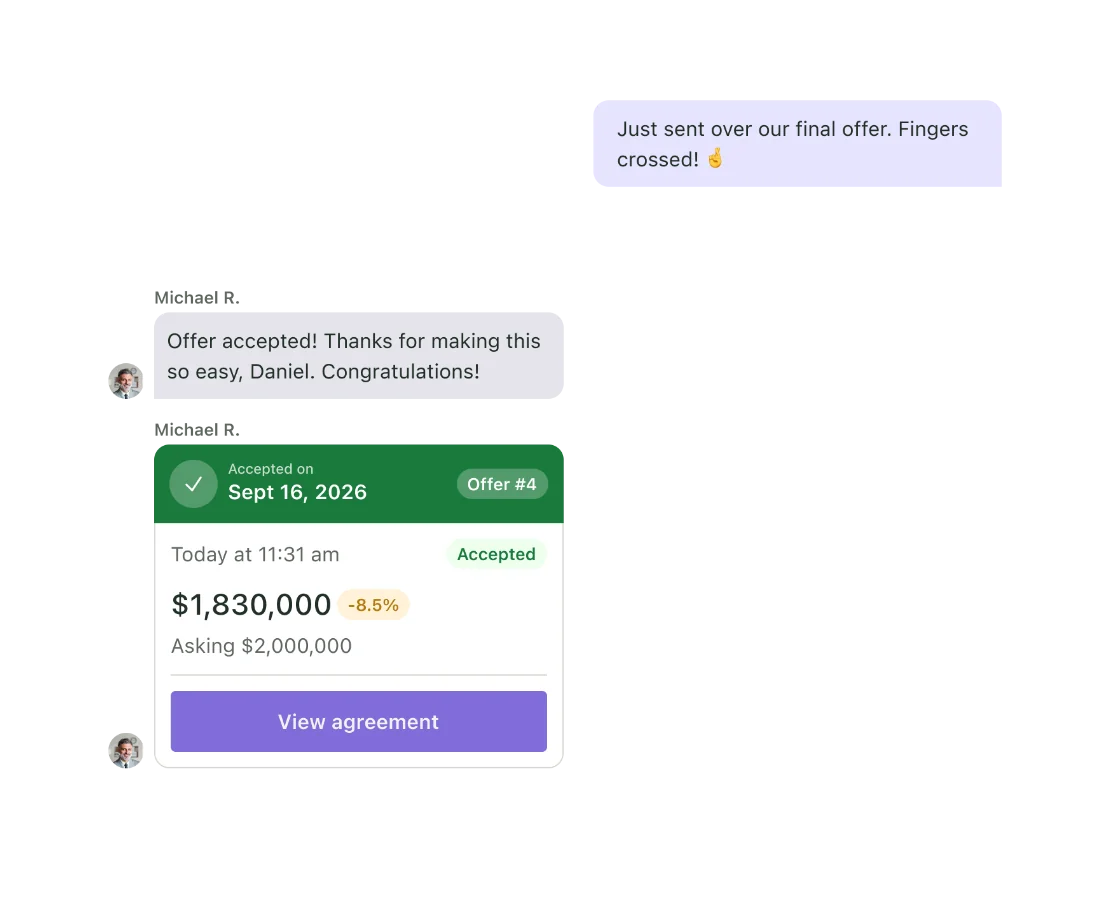 Chat and offer interface