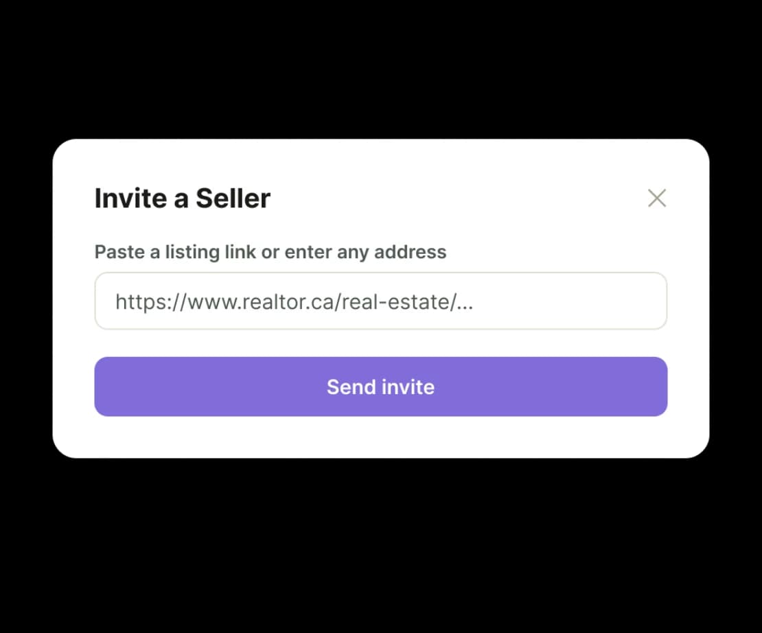 Invite seller interface