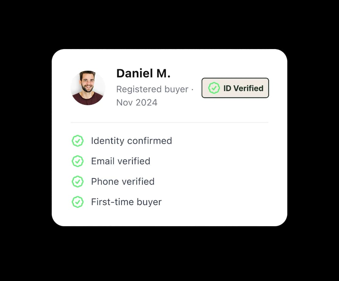 Verified listing with badge